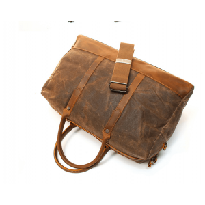 TP3 WaxWampTraveler™ XL  Gewachste Dicke Canvas - Leder Reisetasche Handgepäck Weekender Schultertasche - braun